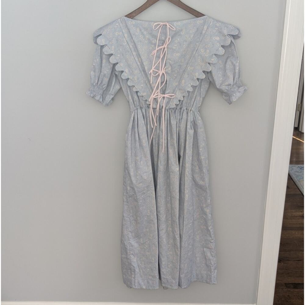 Dondolo Women's Puff Smocked Embroidered Dress Medium Cottagecore - Picture 2 of 11